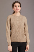 Load image into Gallery viewer, Possum and Merino  6129 Crew Neck Jersey with Lace Detail - The classic crew neck jersey gets a touch of feminine elegance with the delicate lace knit detail on the front. The blend of natural Merino, Possum fur and Silk fibres will ensure the cold never gets in. Hold onto this sumptuous McDonald jersey and don’t let go until the mercury rises.