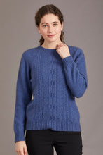 Load image into Gallery viewer, Possum and Merino  6129 Crew Neck Jersey with Lace Detail - The classic crew neck jersey gets a touch of feminine elegance with the delicate lace knit detail on the front. The blend of natural Merino, Possum fur and Silk fibres will ensure the cold never gets in. Hold onto this sumptuous McDonald jersey and don’t let go until the mercury rises.