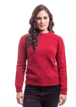 Load image into Gallery viewer, Possum and Merino  6129 Crew Neck Jersey with Lace Detail - The classic crew neck jersey gets a touch of feminine elegance with the delicate lace knit detail on the front. The blend of natural Merino, Possum fur and Silk fibres will ensure the cold never gets in. Hold onto this sumptuous McDonald jersey and don’t let go until the mercury rises.