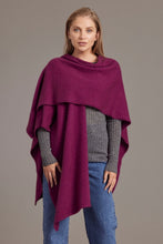 Load image into Gallery viewer, 616 Split Front Cape - This cape blurs the line between art-piece and clothing.  It impresses with its form and function, artfully draping on the body while keeping you exceptionally warm.  The merino and possum fibres combine with delicate mulberry silk to create something superb - warmth, sophistication and beauty.  Size: approximately 80 cm x 102 cm.