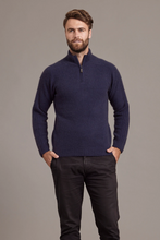 Load image into Gallery viewer, 620 Short Zip Rib Sleeve Sweater - a classic yet distinctive sweater made from the ultimate combination of natural fibers for warmth without weight. The Short Zip Sweater that will take you anywhere and last you many seasons to come.