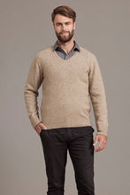 Load image into Gallery viewer, Possum and Merino  6601 Rack Stitch V-Neck Jersey - Whether you’re out for the night or in the wild, this timeless V-neck jersey will get you through the elements in style. Nature’s finest natural fibres are brought together with quality workmanship for comfort and warmth. A V-neckline combines with feature rack-stitch waistband and cuffs to keep things effortlessly casual.