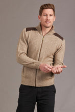 Load image into Gallery viewer, 6604 Zip Jacket with Lambskin Leather Trim - For those who enjoy adventure, this zip-up jacket will help you get going wherever you are. Features genuine lambskin trim on the shoulders and pockets. Tackle any quest wrapped in the high-performing natural fibres of Possum Merino and Mulberry silk. Conquer your goals, look great doing it.