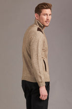 Load image into Gallery viewer, 6604 Zip Jacket with Lambskin Leather Trim - For those who enjoy adventure, this zip-up jacket will help you get going wherever you are. Features genuine lambskin trim on the shoulders and pockets. Tackle any quest wrapped in the high-performing natural fibres of Possum Merino and Mulberry silk. Conquer your goals, look great doing it.