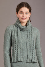 Load image into Gallery viewer, 669 Cable Scarf - Feel the luxurious warmth as you wrap this beautifully soft scarf on your neck. Style by adding a touch of colour to your neutral outfit or toning down a bright outfit with your selection from our beautiful range of colours. McDonald NZ’s Possum Merino and Mulberry Silk Cable Scarf features the intricate detail of the cable knit structure. An essential accessory for every wardrobe.