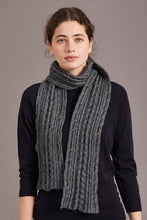 Load image into Gallery viewer, 669 Cable Scarf - Feel the luxurious warmth as you wrap this beautifully soft scarf on your neck. Style by adding a touch of colour to your neutral outfit or toning down a bright outfit with your selection from our beautiful range of colours. McDonald NZ’s Possum Merino and Mulberry Silk Cable Scarf features the intricate detail of the cable knit structure. An essential accessory for every wardrobe.