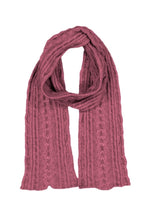 Load image into Gallery viewer, 669 Cable Scarf - Feel the luxurious warmth as you wrap this beautifully soft scarf on your neck. Style by adding a touch of colour to your neutral outfit or toning down a bright outfit with your selection from our beautiful range of colours. McDonald NZ’s Possum Merino and Mulberry Silk Cable Scarf features the intricate detail of the cable knit structure. An essential accessory for every wardrobe.