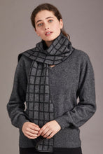 Load image into Gallery viewer, 673 Check Scarf with Lambskin Trim - Checkered pattern never gets old and so is this Possum Merino check scarf with genuine lambskin leather trim. Accessorize yourself with this contemporary scarf and a matching 6081 Cheesecutter or choose it as the perfect luxury giveaway for someone special.