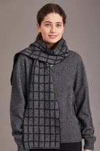 Load image into Gallery viewer, 673 Check Scarf with Lambskin Trim - Checkered pattern never gets old and so is this Possum Merino check scarf with genuine lambskin leather trim. Accessorize yourself with this contemporary scarf and a matching 6081 Cheesecutter or choose it as the perfect luxury giveaway for someone special.