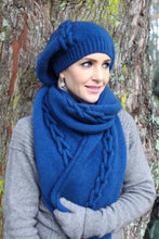 Load image into Gallery viewer, Possum and Merino   Z026 Chain Scarf - To co-ordinate with (Z025) Chain Beanie this scarf appears hand knitted an features interlaced loops creating a chain effect along the length of the scarf.