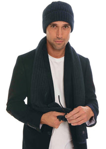 Possum and Merino  KO2020 Ribbed Beanie - A chunky, ribbed beanie with a turned back edge.  Makes a set with KO1020 Ribbed Scarf  One size.  Made proudly in New Zealand from a premium blend of 40% possum fur, 50% merino lambswool & 10% mulberry silk. 