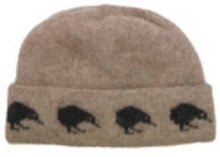 Load image into Gallery viewer, Possum and Merino  KO162 Kiwi Beanie - A uniquely New Zealand design on a uniquely New Zealand product.  Double thickness.  Make a set with KO129 Kiwi Scarf and KO52 Kiwi Gloves.  One Size.  Made proudly in New Zealand from a premium blend of 40% possum fur, 50% merino lambswool & 10% mulberry silk.