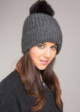 Load image into Gallery viewer, Possum and Merino.  KO2013 Fur Pom Pom Beanie - This Fur Pom Pom Beanie is made from a luxurious blend of possum fur and superfine New Zealand Merino wool.  So soft and warm you’ll never want to take it off.  Make a set with KO1018 Fur Pom Pom Scarf.  One size.  Made proudly in New Zealand from a premium blend of 40% possum fur, 50% merino lambswool & 10% mulberry silk.