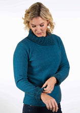 Load image into Gallery viewer, Possum and Merino  KO471 Two Tone Jumper - A stylish jumper with two ton cable collar and cuffs.  This garment has shaped side seams for a flattering fit.   Made proudly in New Zealand from a premium blend of 40% possum fur, 50% merino lambswool & 10% mulberry silk.