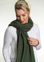 Load image into Gallery viewer, Possum and Merino  KO518  Lightweight Moss Stitch Wrap - This moss stitch wrap is lightweight, yet extremely warm to wear. It can also be worn as an over sized scarf on those extra chilly days.  One size only.  Approx. 63cm wide x 170cm long.  Made proudly in New Zealand from a premium blend of 40% possum fur, 50% merino lambswool & 10% mulberry silk.