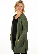 Load image into Gallery viewer, Possum and Merino KO544 Long Line Cardigan -A longline cardigan that is a great throw over style which makes it perfect to keep you feeling warm and snug.  It has ribbed cuffs and hem and is finished with patch pockets.  Made proudly in New Zealand from a premium blend of 40% possum fur, 50% merino lambswool & 10% mulberry silk.