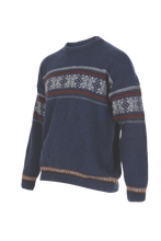 Load image into Gallery viewer, Possum and Merino  MS1717 Blizzard - Crew Neck Jacquard Sweater. 