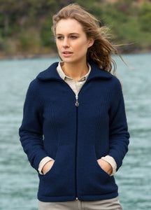 Possum and Merino  NW3005 Market Day Jacket - The ultimate in comfort, this style offers full zip, integrated pockets, turndown rib collar that can be zipped right up, ribbed side panels. WholeGarment seamless construction. 