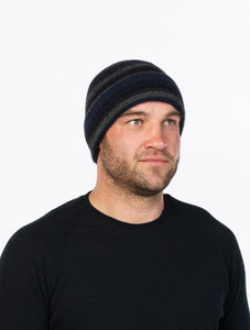 Possum and Merino  NX201 Striped Beanie - A classic striped beanie.  Make a set with the matching  NX200  Striped Scarf and NX202 Striped Glove.  One colour only