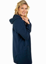 Load image into Gallery viewer, Possum and Merino  TR1019 Hooded Longline Cardigan - This long, hooded, cardigan is a great winter wardrobe staple.  It features ribbed sleeves and patch pockets.  Made proudly in New Zealand from a premium blend of 25% possum fur, 65% merino & 10% silk.