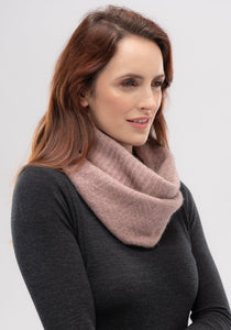 Possum and Merino  0319 Texture Loop Scarf - This scarf looks amazing worn in many ways, due to its beautifully textured knit structure. Loop it twice or three times to create a cosy neck warmer.