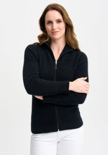 Load image into Gallery viewer, 100248 Jaya Jacket - This slim-fit jacket is an absolute winner and one you won&#39;t want your wardrobe to be without. Simple in silhouette it offers featherweight warmth and understated, timeless style. 

Made in New Zealand from an exclusive Merinomink blend of 50% ZQ Merino, 40% Brushtail possum and 10% Mulberry silk.