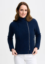 Load image into Gallery viewer, Possum and Merino

100275 Alba Jacket - A sophisticated bomber style jacket, the Alba has all the bells and whistles. Merino lined zipped pockets and the two front zips feature Merinomink zip pulls. Two domes complete the look of this classy cropped jacket - a must-have investment piece. Slim fit.&nbsp;

Made in New Zealand from an exclusive Merinomink blend of 50% ZQ Merino, 40% Brushtail possum and 10% Mulberry silk.