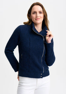 Possum and Merino

100275 Alba Jacket - A sophisticated bomber style jacket, the Alba has all the bells and whistles. Merino lined zipped pockets and the two front zips feature Merinomink zip pulls. Two domes complete the look of this classy cropped jacket - a must-have investment piece. Slim fit.&nbsp;

Made in New Zealand from an exclusive Merinomink blend of 50% ZQ Merino, 40% Brushtail possum and 10% Mulberry silk.