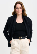 Load image into Gallery viewer, Possum and Merino

100286 Lucy Jacket - We love the Lucy and we think that you will too. With a curved back hem, shawl collar and rib knit, she offers effortless elegance. Classic fit.&nbsp;

Made in New Zealand from an exclusive Merinomink blend of 50% ZQ Merino, 40% Brushtail possum and 10% Mulberry silk.