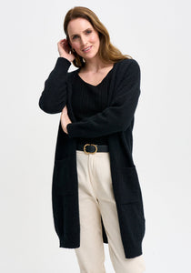 Possum and Merino

100297 Karla Coat Cardi - Looking for a longline cardi? Then you've found it. This simple style has a long silhouette and two pockets will keep your hands cosy. Relaxed fit.&nbsp;

Made in New Zealand from an exclusive Merinomink blend of 50% ZQ Merino, 40% Brushtail possum and 10% Mulberry silk.