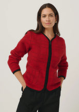Load image into Gallery viewer, Possum and Merino

100298 Eloise Jacket - Eloise is all about style and grace. A refined silhouette and soft v neckline is met with a zipper that comes down to a curved front hem. A Merinomink zip pull and pockets add to the thoughtful design of this jacket. With a felted finish and subtle check detail, this new jacket is poised to become a highly coveted piece. Slim fit.&nbsp;

Made in New Zealand from an exclusive Merinomink blend of 50% ZQ Merino, 40% Brushtail possum and 10% Mulberry silk.
