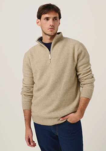Possum and Merino

100309 Whittaker Half Zip – A Merinomink signature zip sweater with striped contrast collar features a Merinomink zip pull. This timeless piece can be dressed up or down to suit almost any occasion. A classic fit.

Made in New Zealand from an exclusive Merinomink blend of 50% ZQ Merino, 40% Brushtail possum and 10% Mulberry silk.