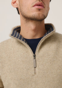 Possum and Merino

100309 Whittaker Half Zip – A Merinomink signature zip sweater with striped contrast collar features a Merinomink zip pull. This timeless piece can be dressed up or down to suit almost any occasion. A classic fit.

Made in New Zealand from an exclusive Merinomink blend of 50% ZQ Merino, 40% Brushtail possum and 10% Mulberry silk.