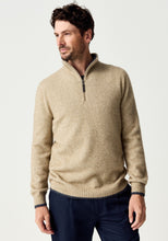 Load image into Gallery viewer, Possum and Merino

100492 Whittaker Half Zip – Defined by its contrast striped collar and signature Merinomink zip pull, this enduring favourite balances comfort and style with ease. The classic silhouette layers effortlessly and transitions seamlessly between casual and elevated dressing, making it a piece you'll return to season after season. A classic fit.

Made in New Zealand from an exclusive Merinomink blend of 50% ZQ Merino, 40% Brushtail possum and 10% Mulberry silk.
