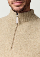 Load image into Gallery viewer, Possum and Merino

100492 Whittaker Half Zip – Defined by its contrast striped collar and signature Merinomink zip pull, this enduring favourite balances comfort and style with ease. The classic silhouette layers effortlessly and transitions seamlessly between casual and elevated dressing, making it a piece you'll return to season after season. A classic fit.

Made in New Zealand from an exclusive Merinomink blend of 50% ZQ Merino, 40% Brushtail possum and 10% Mulberry silk.