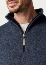 Load image into Gallery viewer, Possum and Merino

100492 Whittaker Half Zip – Defined by its contrast striped collar and signature Merinomink zip pull, this enduring favourite balances comfort and style with ease. The classic silhouette layers effortlessly and transitions seamlessly between casual and elevated dressing, making it a piece you'll return to season after season. A classic fit.

Made in New Zealand from an exclusive Merinomink blend of 50% ZQ Merino, 40% Brushtail possum and 10% Mulberry silk.