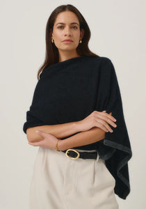Possum and Merino

1623 Two Tone Poncho - A fan favourite, the Two Tone Poncho is a winner. With a relaxed fit and contrast coloured tipping it's cut for comfort and style. With a rainbow of colour options on offer, this is one you'll want in each colour! Classic fit.&nbsp;

Made in New Zealand from an exclusive Merinomink blend of 50% ZQ Merino, 40% Brushtail possum and 10% Mulberry silk.