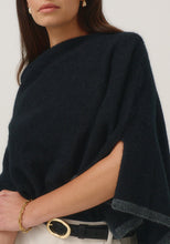 Load image into Gallery viewer, Possum and Merino

1623 Two Tone Poncho - A fan favourite, the Two Tone Poncho is a winner. With a relaxed fit and contrast coloured tipping it&#39;s cut for comfort and style. With a rainbow of colour options on offer, this is one you&#39;ll want in each colour! Classic fit.&nbsp;

Made in New Zealand from an exclusive Merinomink blend of 50% ZQ Merino, 40% Brushtail possum and 10% Mulberry silk.