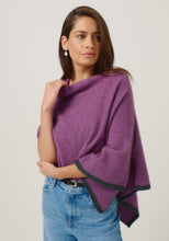 Load image into Gallery viewer, Possum and Merino

1623 Two Tone Poncho - A fan favourite, the Two Tone Poncho is a winner. With a relaxed fit and contrast coloured tipping it&#39;s cut for comfort and style. With a rainbow of colour options on offer, this is one you&#39;ll want in each colour! Classic fit.&nbsp;

Made in New Zealand from an exclusive Merinomink blend of 50% ZQ Merino, 40% Brushtail possum and 10% Mulberry silk.