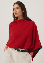 Load image into Gallery viewer, Possum and Merino

1623 Two Tone Poncho - A fan favourite, the Two Tone Poncho is a winner. With a relaxed fit and contrast coloured tipping it&#39;s cut for comfort and style. With a rainbow of colour options on offer, this is one you&#39;ll want in each colour! Classic fit.&nbsp;

Made in New Zealand from an exclusive Merinomink blend of 50% ZQ Merino, 40% Brushtail possum and 10% Mulberry silk.