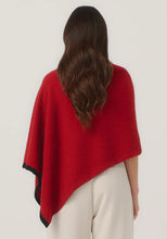 Load image into Gallery viewer, Possum and Merino

1623 Two Tone Poncho - A fan favourite, the Two Tone Poncho is a winner. With a relaxed fit and contrast coloured tipping it&#39;s cut for comfort and style. With a rainbow of colour options on offer, this is one you&#39;ll want in each colour! Classic fit.&nbsp;

Made in New Zealand from an exclusive Merinomink blend of 50% ZQ Merino, 40% Brushtail possum and 10% Mulberry silk.