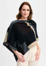 Load image into Gallery viewer, Possum and Merino

1677 Empress Poncho - The Empress should have been called impress, as you&#39;ll be sure to turn heads in this one! With its bold colour blocking and timeless design, the Empress Poncho is statement piece you&#39;ll love.

Made in New Zealand from an exclusive Merinomink blend of 50% ZQ Merino, 40% Brushtail possum and 10% Mulberry silk.