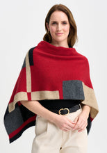 Load image into Gallery viewer, Possum and Merino

1677 Empress Poncho - The Empress should have been called impress, as you&#39;ll be sure to turn heads in this one! With its bold colour blocking and timeless design, the Empress Poncho is statement piece you&#39;ll love.

Made in New Zealand from an exclusive Merinomink blend of 50% ZQ Merino, 40% Brushtail possum and 10% Mulberry silk.