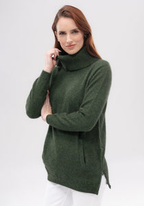 Possum and Merino  1993 Zip Tunic Sweater - Kiss the cold goodbye with the cosy Zip Tunic Sweater. Its soft, oversized roll neck, pockets and longline design is guaranteed to keep you snug, while the zip adds a touch of detail.
