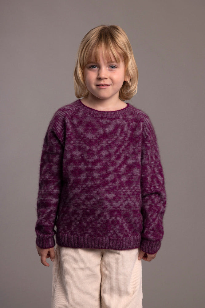 ossum and Merino

3003 Fair Isle Sweater - A timeless jumper with Fair Isle design. Available in three colour ways: Berry/ Lilac, Cobalt/ Mint, and Spice/ Honeycomb.

Intricate Fair Isle pattern
35% Possum Fur, 55% Merino Wool, 10% Pure Mulberry Silk
New Zealand designed and manufactured
Natural and Sustainable