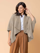 Load image into Gallery viewer, Possum and Merino
NW3082 Longline Wrap - A plain classic longline wrap.  The Longline Wraps have the extra advantage of being able to be worn two ways, vee neck to the back or upside down with the open vee to the bottom.
Composition -40% Possum Fur, 53% Merino, 7% Silk.
One Size Fits All