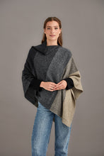 Load image into Gallery viewer, Possum and Merino

5010 Ombre Poncho - Our signature Ombre Poncho is available in five beautiful colour combinations. The incredible drape and classic style of this poncho will make it your go-to piece whenever there is a chill in the air.

Ombre Colour Pattern front and back
Mid-weight Warmth
35% Possum Fur, 55% Merino Wool, 10% Pure Mulberry Silk
New Zealand Designed and Manufactured

Natural and Sustainable
One Size Fits Most
Approximate size: Width 78 cm Length 66 cm.