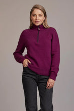 Load image into Gallery viewer, Possum and Merino  5040 Ridge Funnel Neck – A beautiful sweater made from the ultimate combination of natural fibres for warmth without weight.  Featuring ridge patter neck detailing and ¼ zip for ease of wear.  ¼ zip and high collar Feature rib knit on neck Mid-weight warmth 35% Possum Fur, 55% Merino Wool, 10% Pure Mulberry Silk New Zealand designed and manufactured
