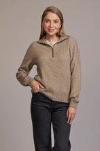 Load image into Gallery viewer, Possum and Merino  5040 Ridge Funnel Neck – A beautiful sweater made from the ultimate combination of natural fibres for warmth without weight.  Featuring ridge patter neck detailing and ¼ zip for ease of wear.  ¼ zip and high collar Feature rib knit on neck Mid-weight warmth 35% Possum Fur, 55% Merino Wool, 10% Pure Mulberry Silk New Zealand designed and manufactured