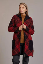 Load image into Gallery viewer, Possum and Merino  5044 Tartan Overcoat – A new addition to the range, this stunning Tartan Overcoat design provides ultimate warmth, comfort and style.  Feel the beautiful winter-weight warmth without the weight of a standard coat.  Uniquely New Zealand, Possum Merino is deliciously soft, warm and light-weight, once you&#39;ve worn our blend of 100% natural fibres you will not want to wear anything else!
